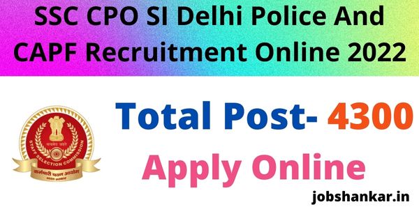 SSC CPO SI Delhi Police