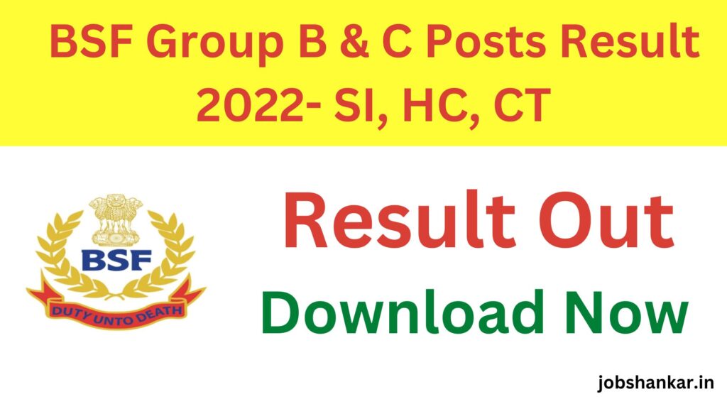 BSF Group B & C Posts Result