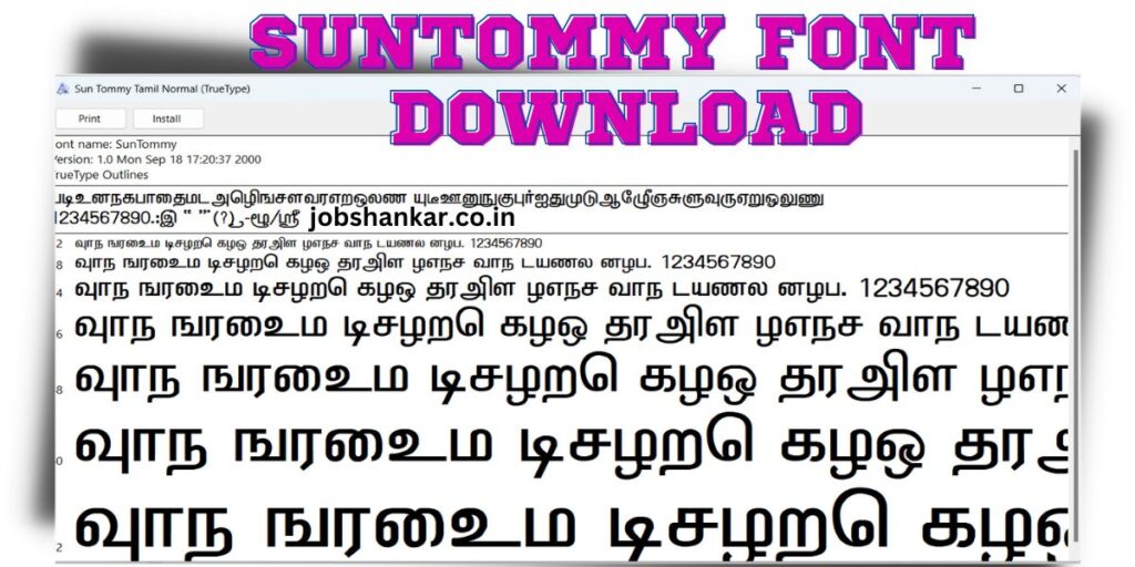 Suntommy Font Download